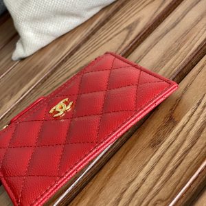 CC A84105 Coin Case Red Gold Metal Caviar 240739