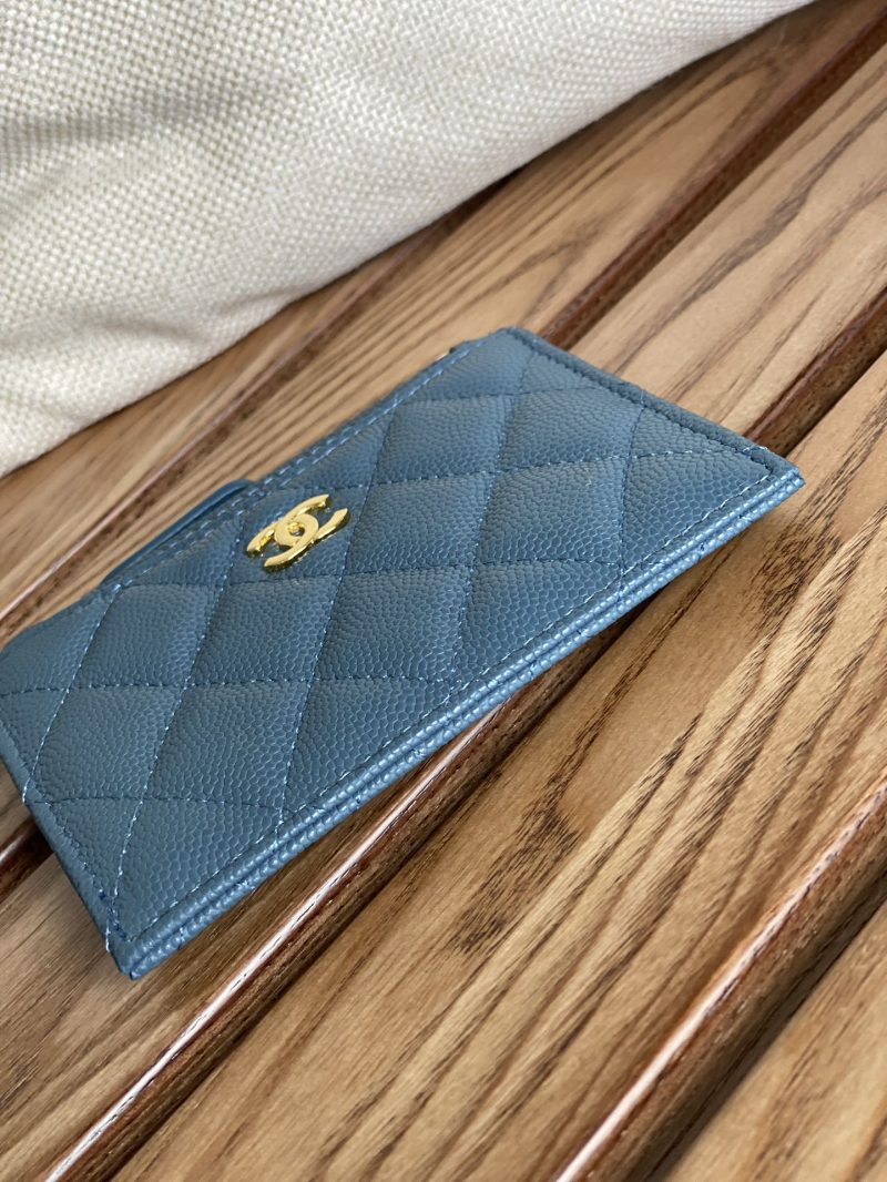 CC A84105 Coin Case Blue Gold Metal Caviar 240741