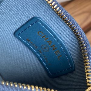 CC A84105 Coin Case Blue Gold Metal Caviar 240741