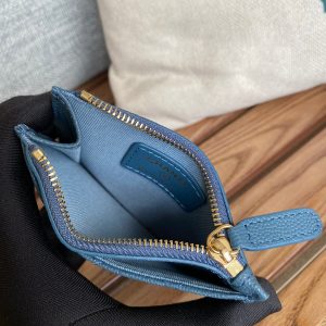 CC A84105 Coin Case Blue Gold Metal Caviar 240741