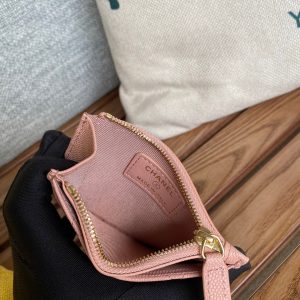 CC A84105 Coin Case Pink Gold Metal Caviar 240743