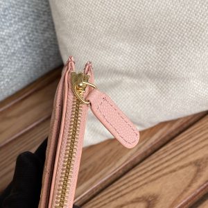 CC A84105 Coin Case Pink Gold Metal Caviar 240743