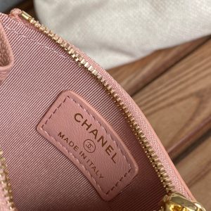 CC A84105 Coin Case Pink Gold Metal Caviar 240743