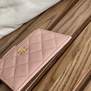 CC A84105 Coin Case Pink Gold Metal Caviar 240743