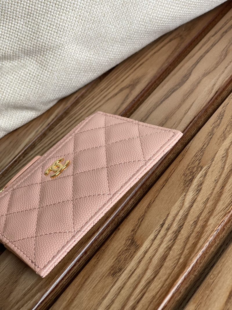 CC A84105 Coin Case Pink Gold Metal Caviar 240743