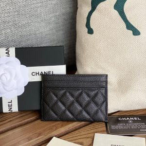 cc boy 11cm card holder black caviar silver hardware