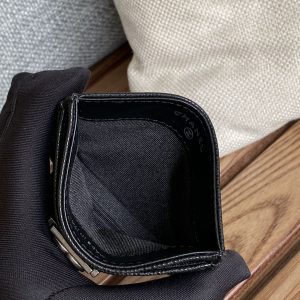 cc boy 11cm card holder black caviar silver hardware