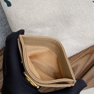 cc boy 11cm card holder beige caviar gold hardware