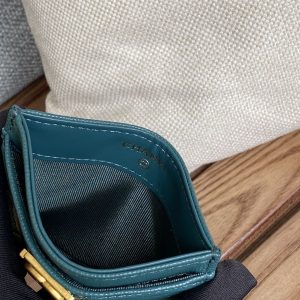 cc boy 11cm card holder dark green caviar gold hardware