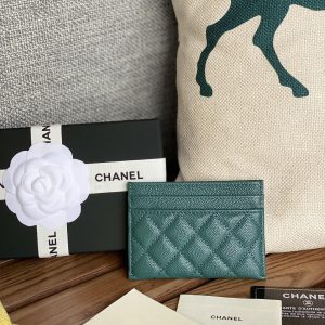 cc boy 11cm card holder dark green caviar gold hardware