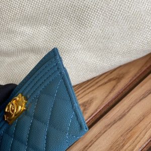 cc boy 11cm card holder azure caviar gold hardware