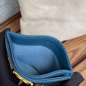 cc boy 11cm card holder azure caviar gold hardware