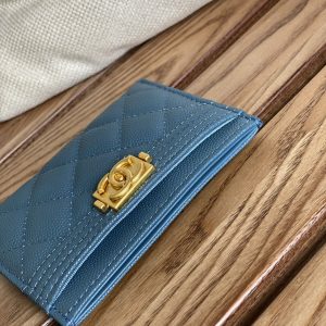 cc boy 11cm card holder azure caviar gold hardware