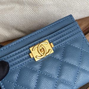 cc boy 11cm card holder azure caviar gold hardware