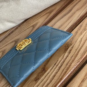 cc boy 11cm card holder azure caviar gold hardware