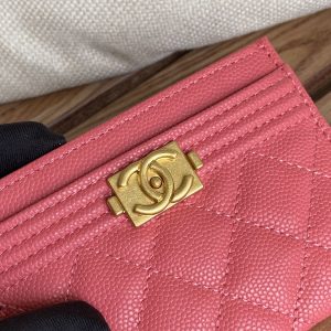 cc boy 11cm card holder red caviar gold hardware