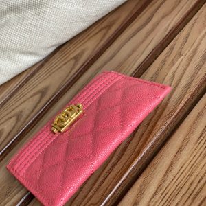 cc boy 11cm card holder red caviar gold hardware