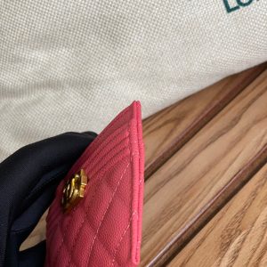 cc boy 11cm card holder red caviar gold hardware