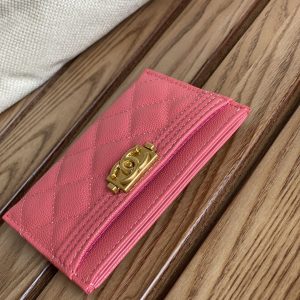cc boy 11cm card holder red caviar gold hardware