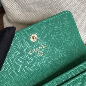 cc small wallet 11cm dark green caviar light gold hardware