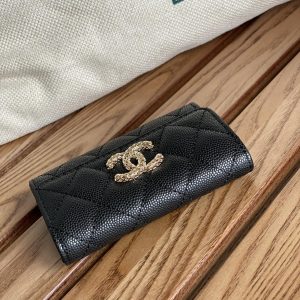 20230713_i1689238771_8591_4_jpg_9fd7de2f-a53a-4f30-8b21-f47275c1d381 cc small wallet 11cm black caviar light gold hardware