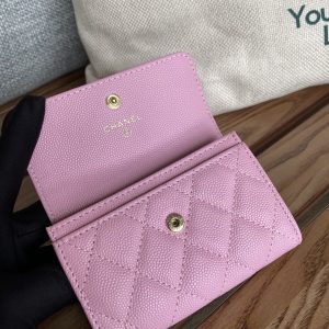 cc small wallet 11cm pink caviar light gold hardware