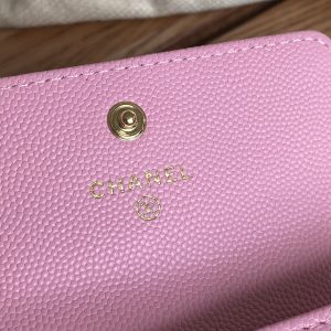 cc small wallet 11cm pink caviar light gold hardware