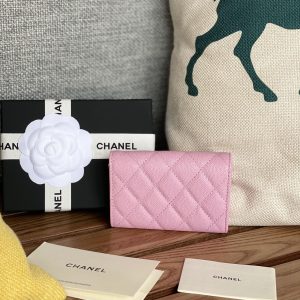 cc small wallet 11cm pink caviar light gold hardware