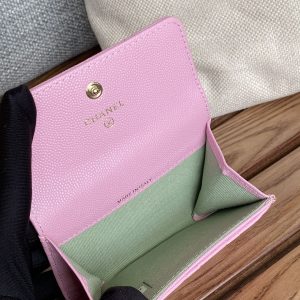 cc small wallet 11cm pink caviar light gold hardware