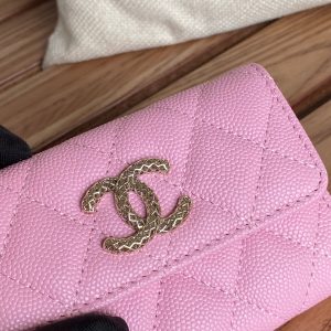 cc small wallet 11cm pink caviar light gold hardware