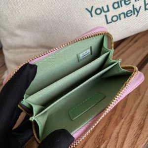 cc zipped wallet 11cm pink caviar gold hardware