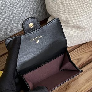 cc small wallet 11cm black lambskin gold hardware