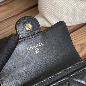 cc small wallet 11cm black lambskin gold hardware