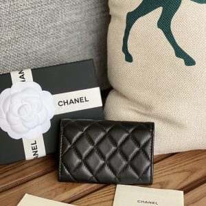 cc small wallet 11cm black lambskin gold hardware