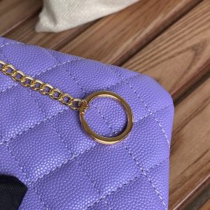 cc zipped wallet 14cm purple caviar gold hardware