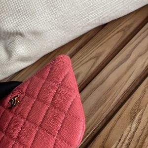 20230719_i1689737521_6244_4_jpg_bf048adb-fa54-4e49-9895-4e78baae25ca cc zipped wallet 14cm light red caviar gold hardware