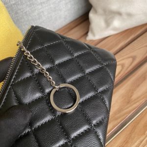 cc zipped wallet 14cm black lambskin silver hardware