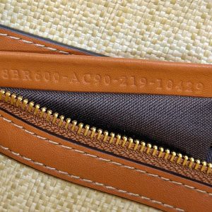 Fendi Baguette Tan Beige Canvas Bag 27 with FF Embroidery Ghw