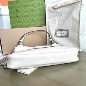 BLONDIE TOTE BAG 30 IN WHITE CALFSKIN SIVLER HARDWARE