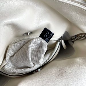 BLONDIE TOTE BAG 30 IN WHITE CALFSKIN SIVLER HARDWARE