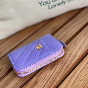 CC 22A Zippy Coin Purse Purple Caviar GHW 223900