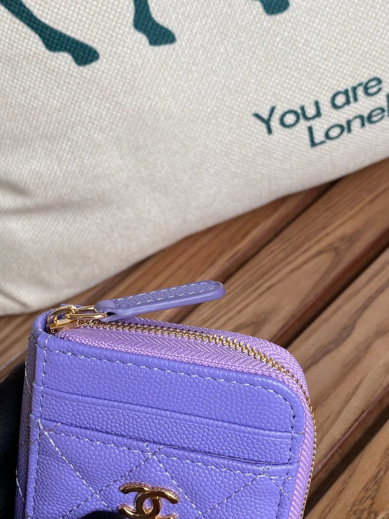 CC 22A Zippy Coin Purse Purple Caviar GHW 223900