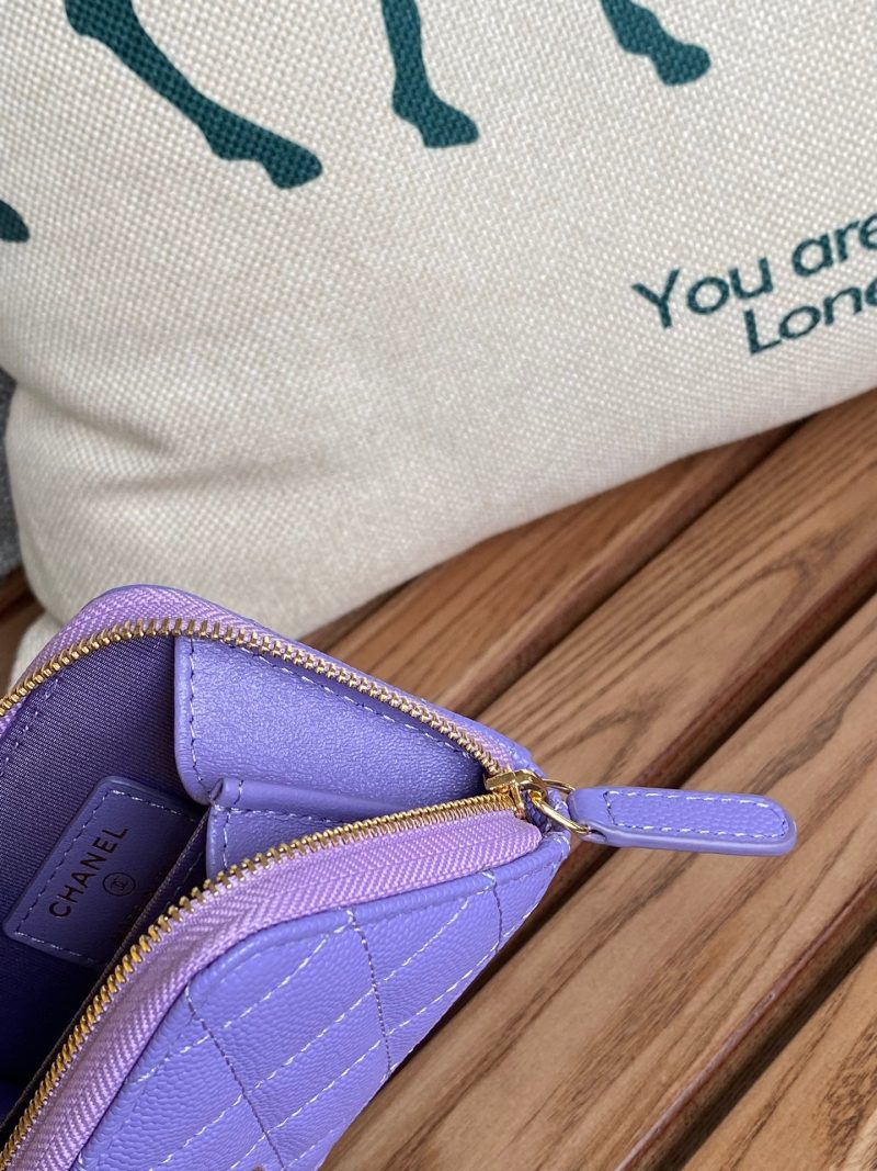 CC 22A Zippy Coin Purse Purple Caviar GHW 223900