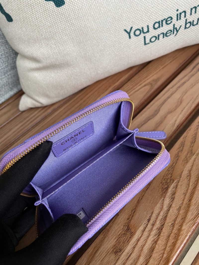 CC 22A Zippy Coin Purse Purple Caviar GHW 223900