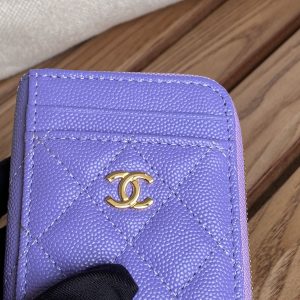 CC 22A Zippy Coin Purse Purple Caviar GHW 223900