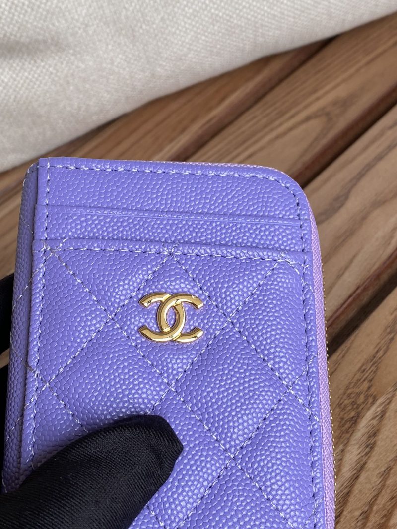 CC 22A Zippy Coin Purse Purple Caviar GHW 223900