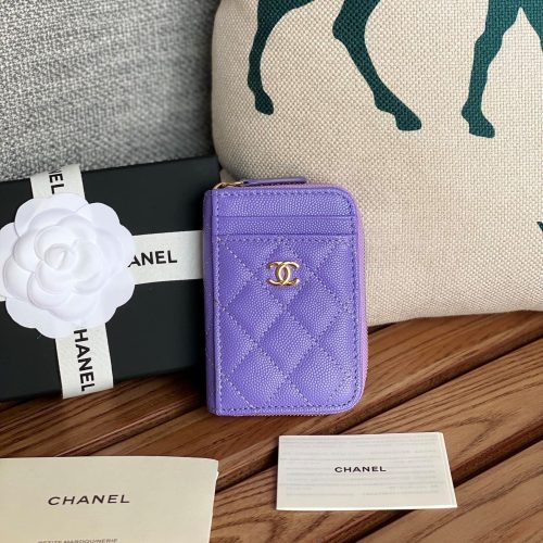 CC 22A Zippy Coin Purse Purple Caviar GHW 223900