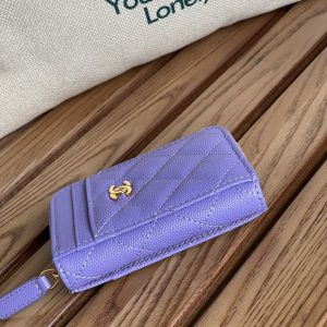CC 22A Zippy Coin Purse Purple Caviar GHW 223900