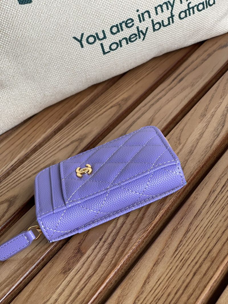 CC 22A Zippy Coin Purse Purple Caviar GHW 223900