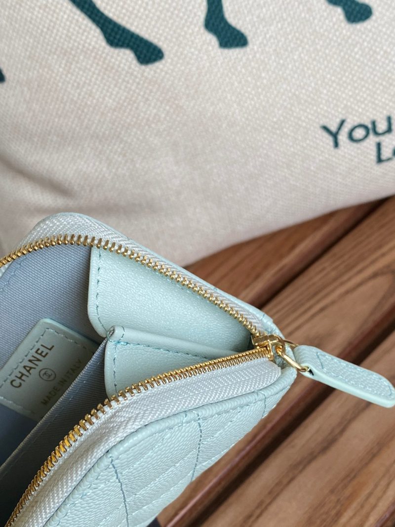 CC 22A Zippy Coin Purse Light Blue Caviar GHW 223904